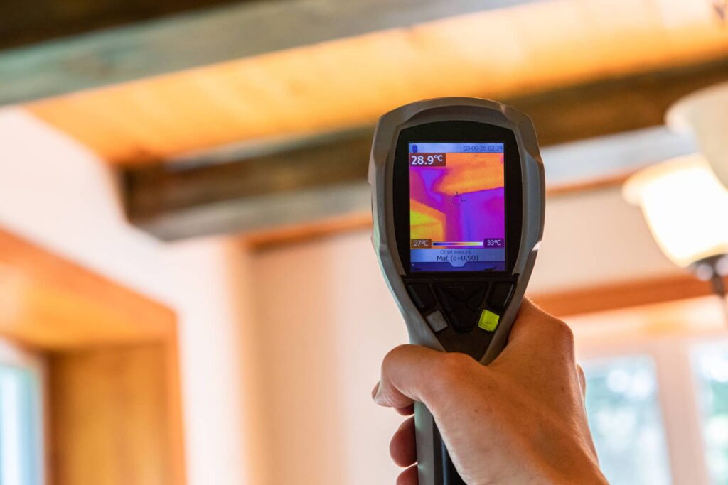 Using a thermal imaging camera is useful during any home inspection. 