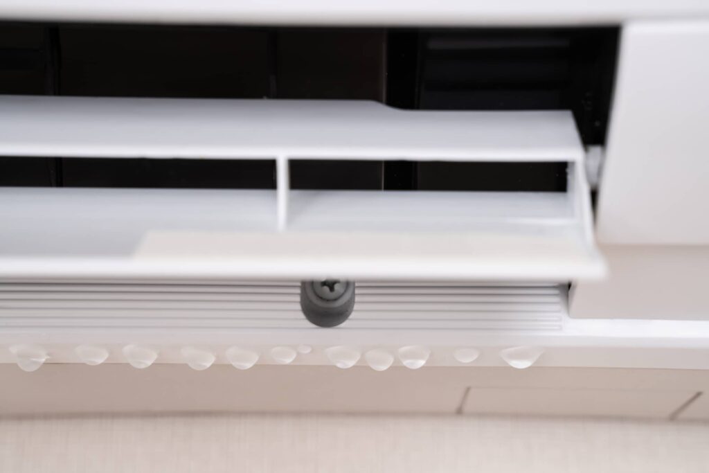 Water dripping from AC can be due to clogged condensate line or a few other things.