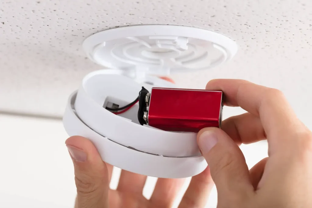 Smoke detector with a battery is one type of detection for smoke.  