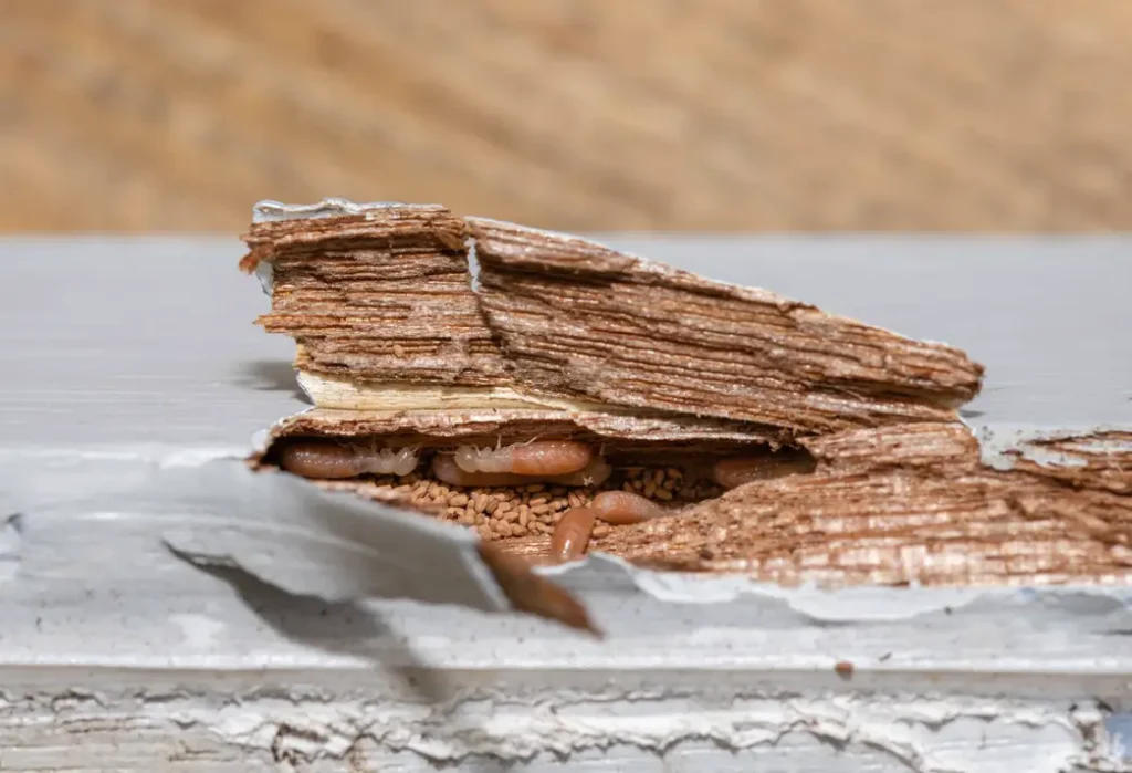 Drywood termites come in through hardwood floors and walls. 