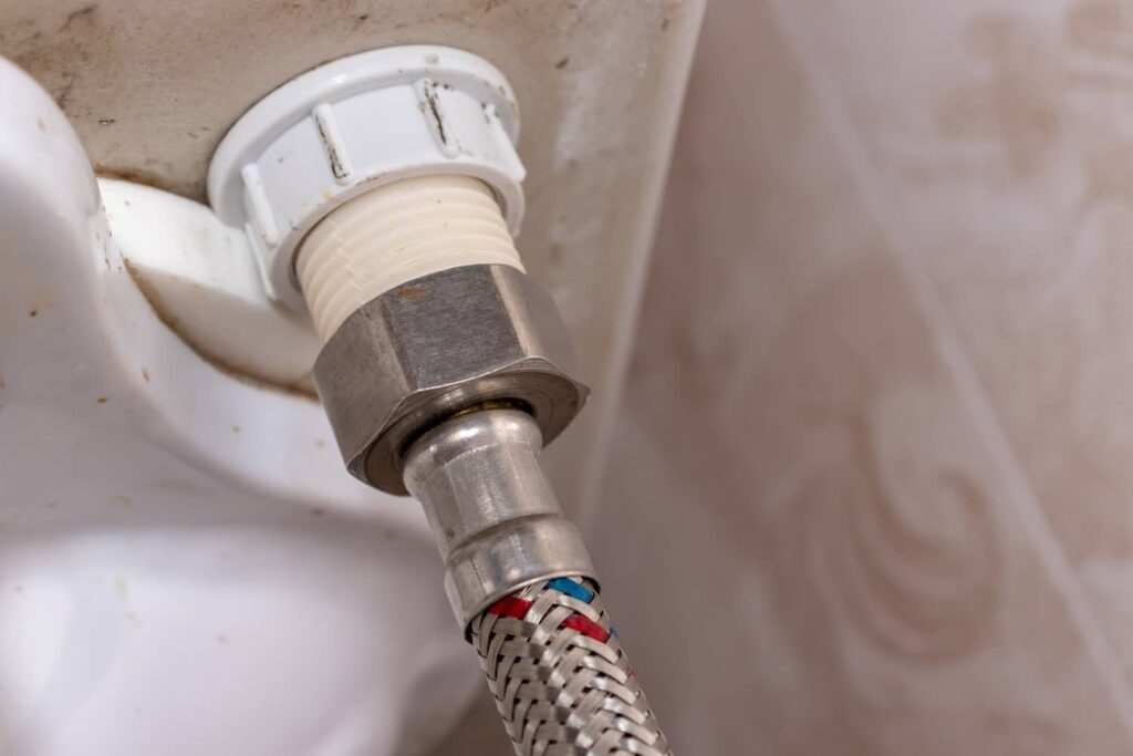 Shutting off the water supply is one of the first steps to fixing the toilet handle. 