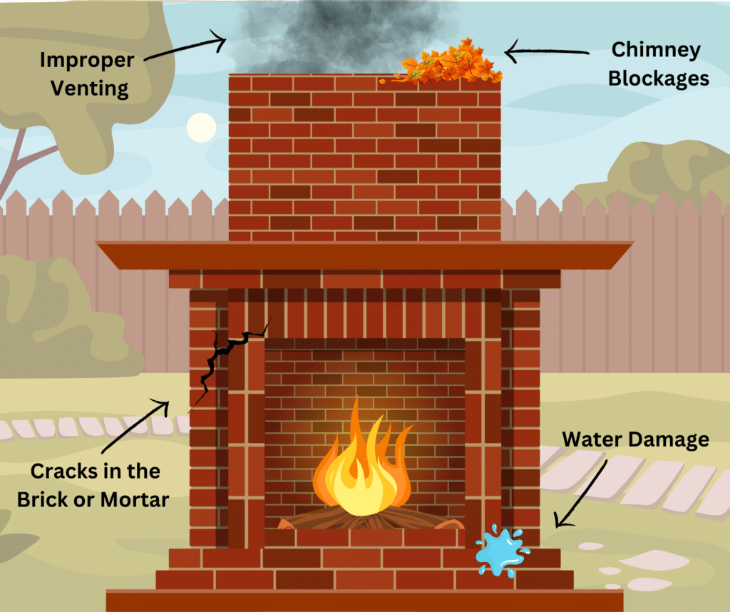 Common Issues with Outdoor Brick Fireplaces